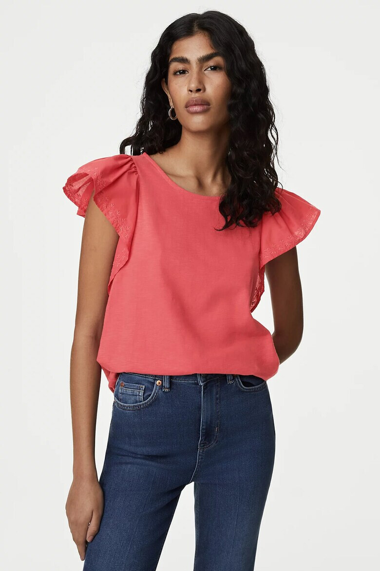 Marks  Spencer Блуза с флорални бродерии - Pepit.bg