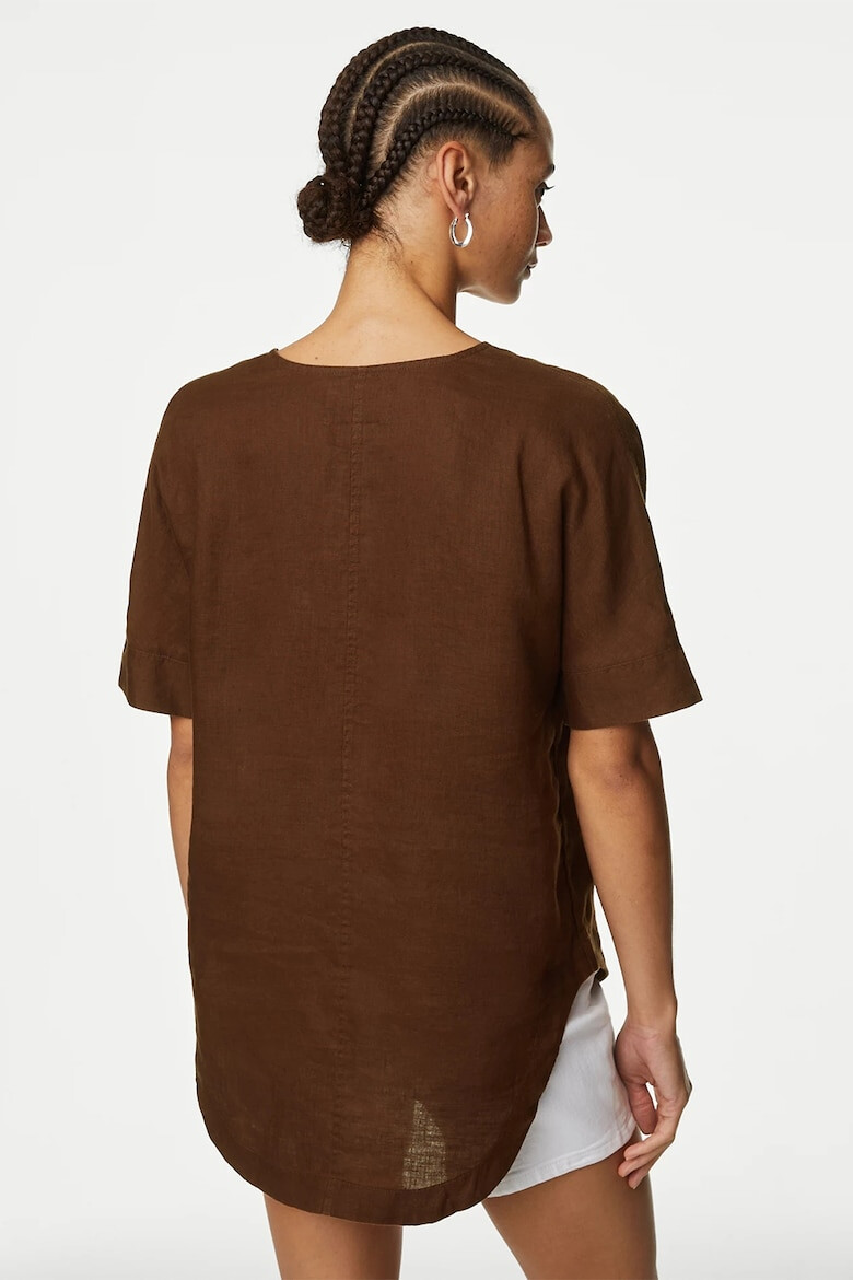 Marks  Spencer Ленена блуза с шпиц - Pepit.bg