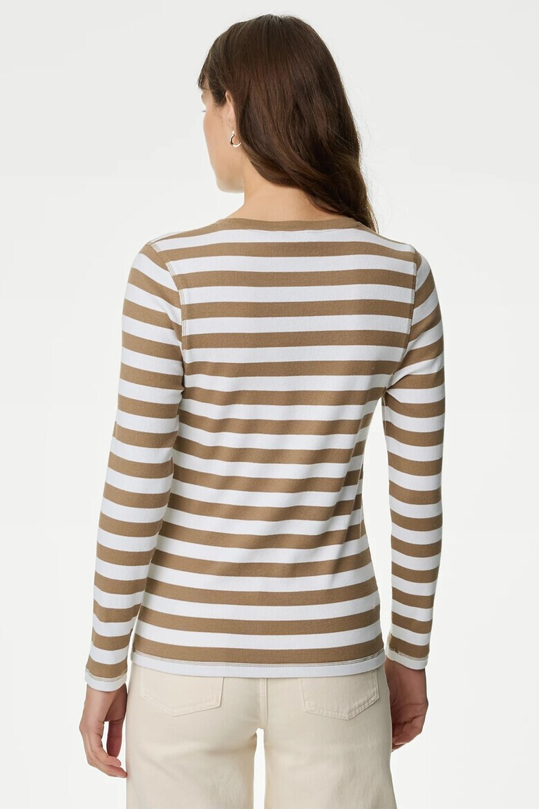 Marks  Spencer Блуза с памук и райе - Pepit.bg