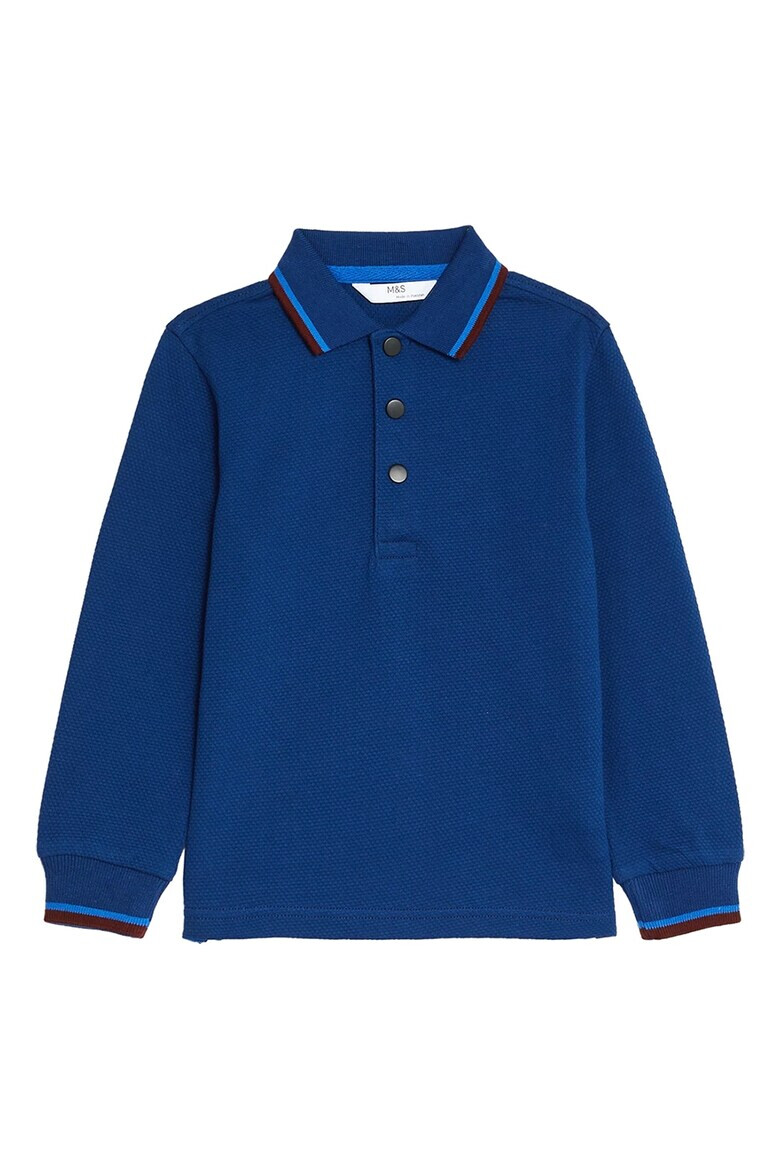 Marks  Spencer Блуза с памук с яка - Pepit.bg