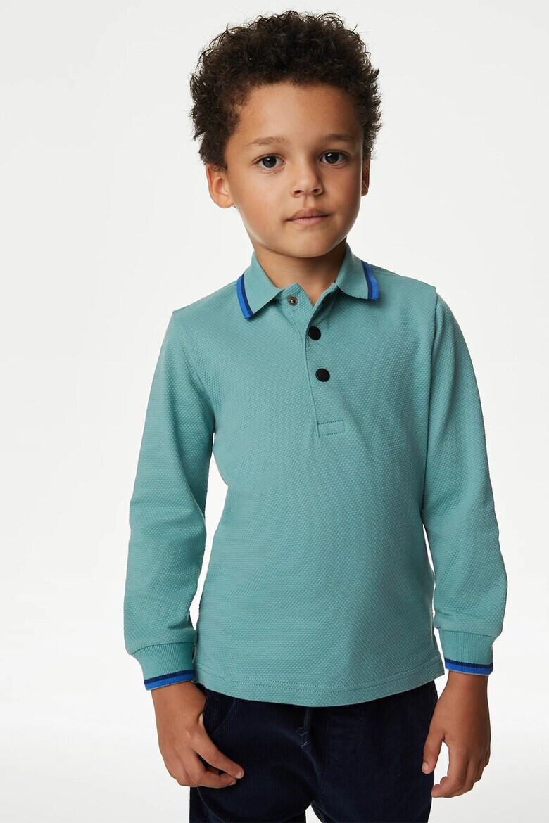 Marks  Spencer Блуза с памук с яка - Pepit.bg