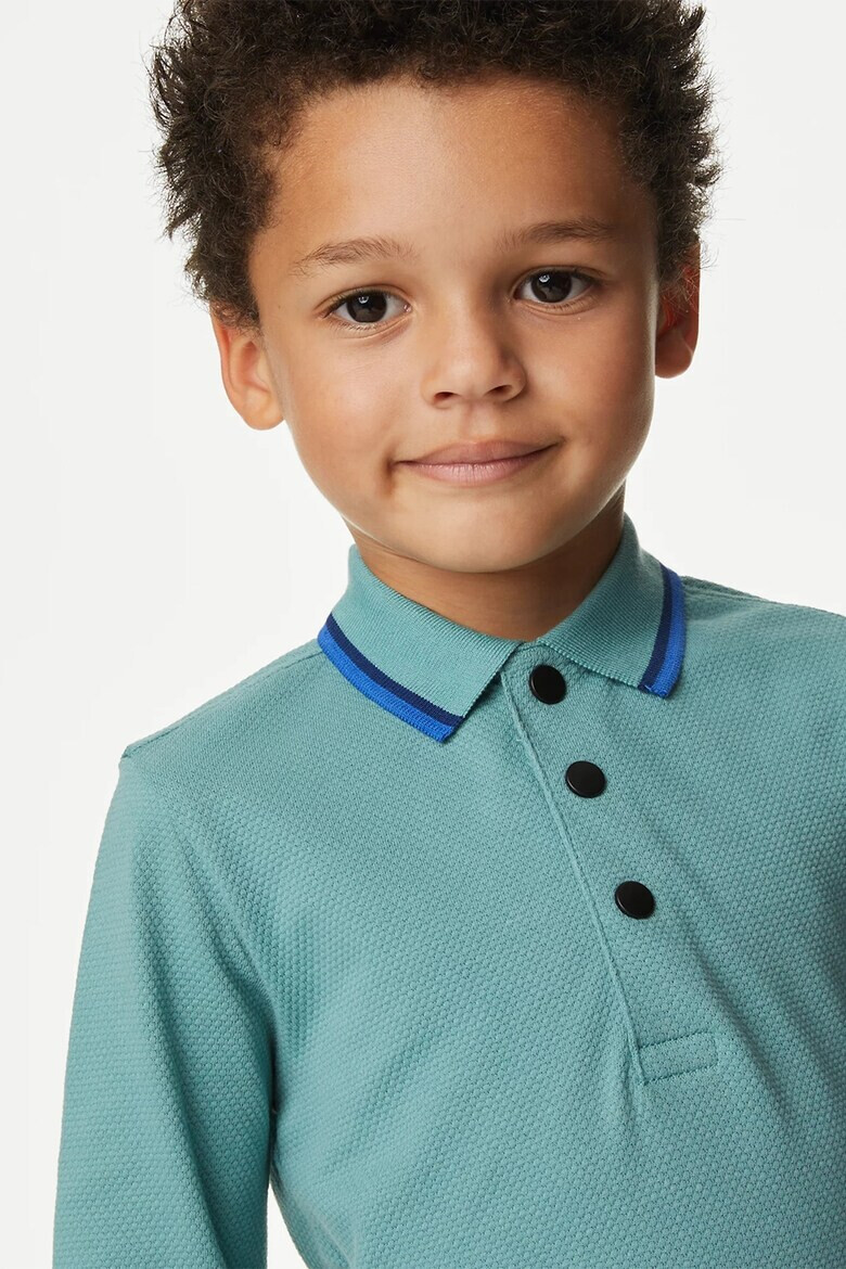 Marks  Spencer Блуза с памук с яка - Pepit.bg