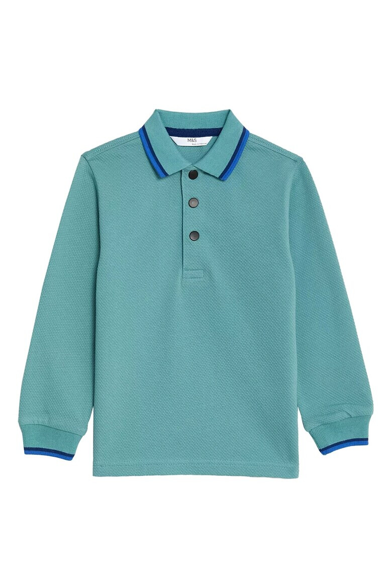 Marks  Spencer Блуза с памук с яка - Pepit.bg