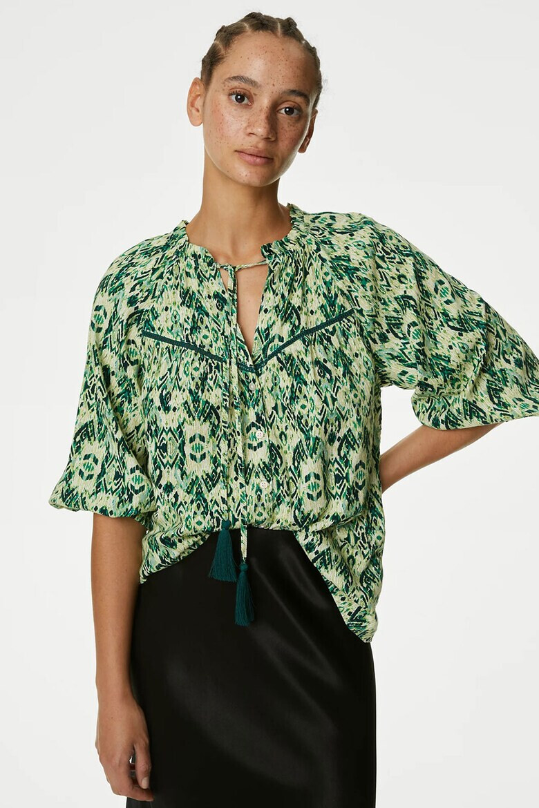 Marks  Spencer Блуза с шарки и шпиц - Pepit.bg
