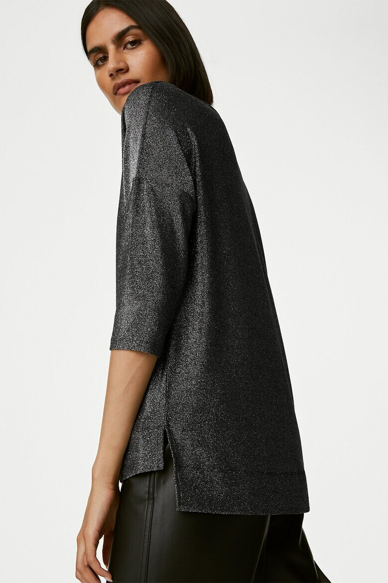 Marks  Spencer Блуза с шпиц и бляскави нишки - Pepit.bg