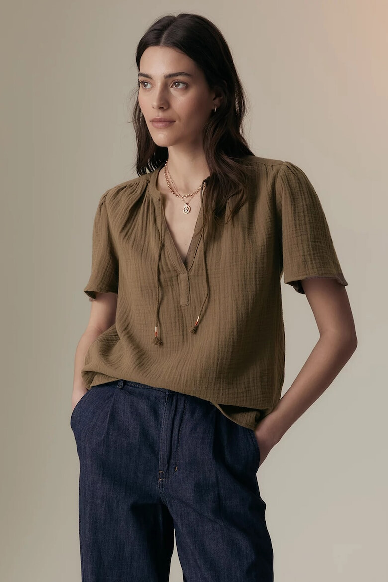 Marks  Spencer Блуза с шпиц и набирания - Pepit.bg