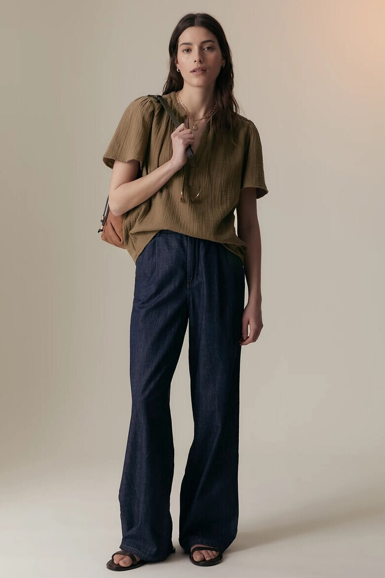 Marks  Spencer Блуза с шпиц и набирания - Pepit.bg