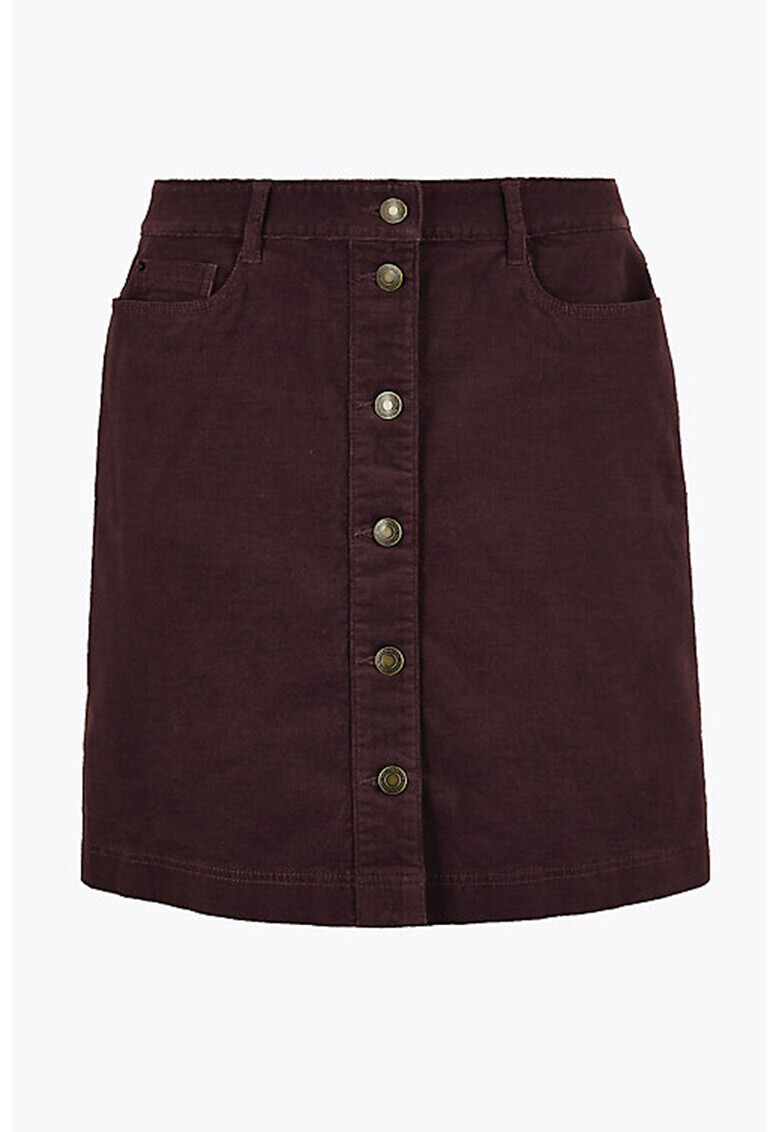 Marks & Spencer Corduroy Button Front A-Line Skirt - Pepit.bg