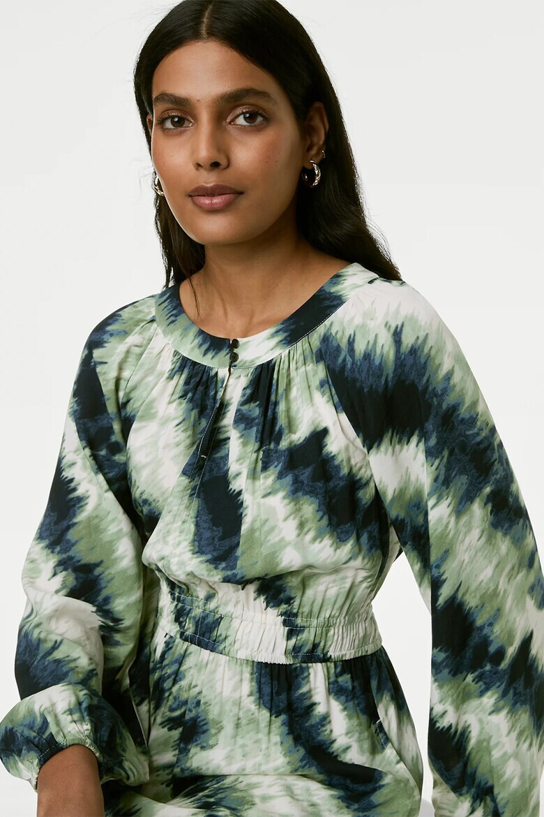Marks  Spencer Десенирана рокля с еластична талия - Pepit.bg