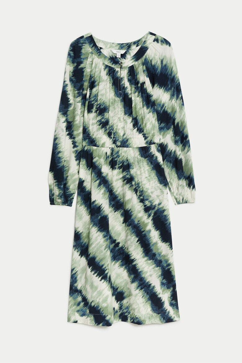 Marks  Spencer Десенирана рокля с еластична талия - Pepit.bg