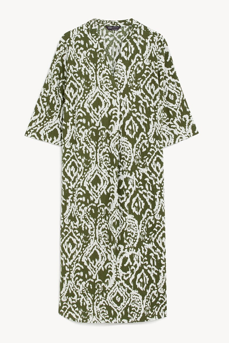 Marks  Spencer Десенирана рокля с лен - Pepit.bg