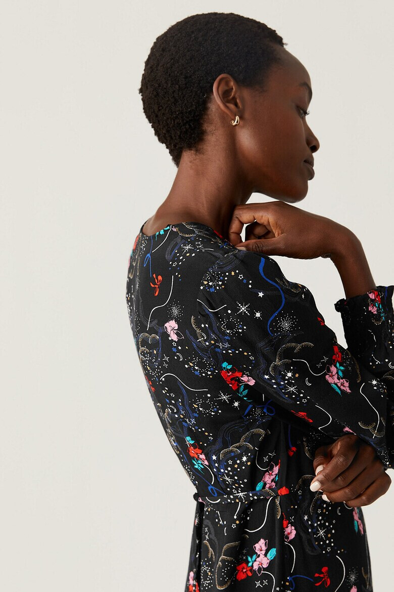 Marks  Spencer Десенирана рокля с шпиц - Pepit.bg