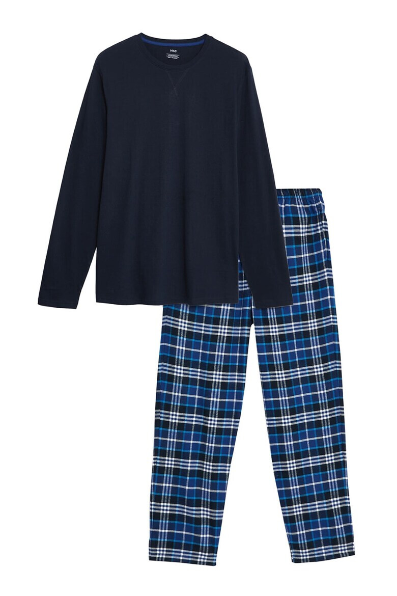 Marks  Spencer Дълга пижама с каре - Pepit.bg