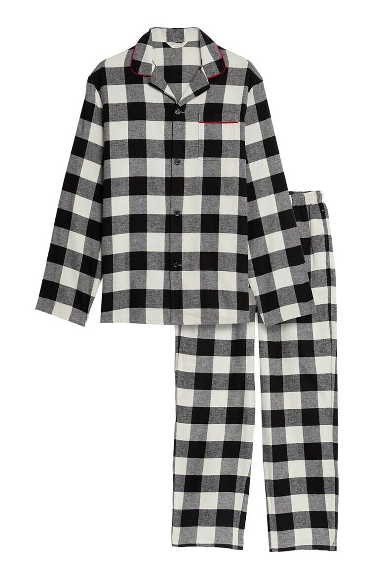 Marks  Spencer Дълга пижама с каре - Pepit.bg