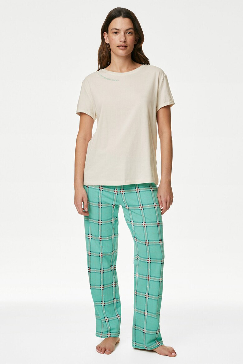 Marks  Spencer Дълга пижама с каре - Pepit.bg