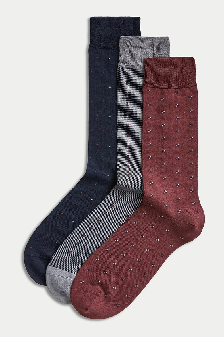Marks  Spencer Дълги чорапи с шарка - 3 чифта - Pepit.bg
