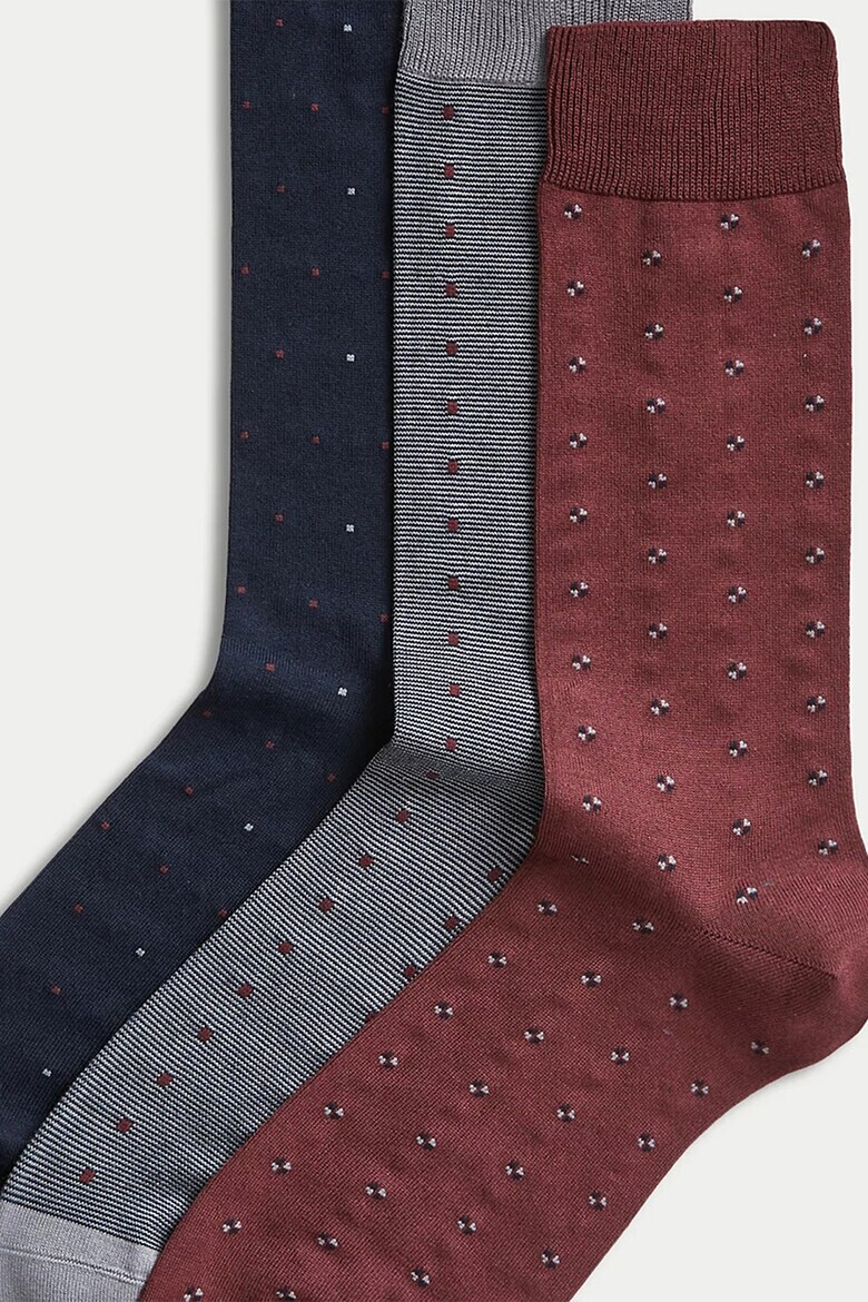 Marks  Spencer Дълги чорапи с шарка - 3 чифта - Pepit.bg
