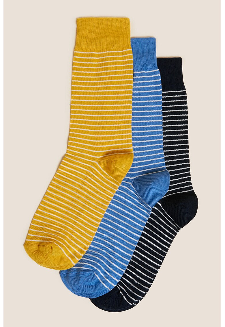 Marks & Spencer Дълги раирани чорапи 3 чифта - Pepit.bg