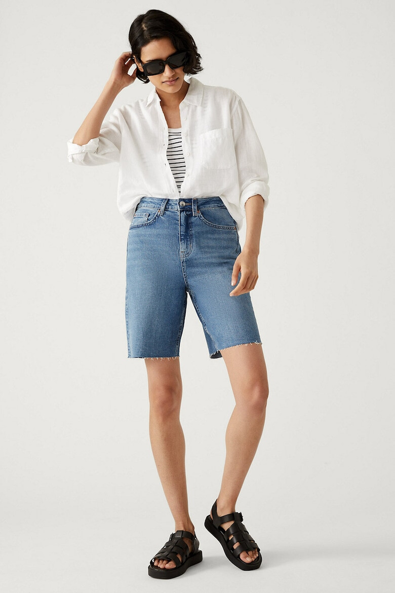 Marks  Spencer Дънкови бермуди с висока талия - Pepit.bg