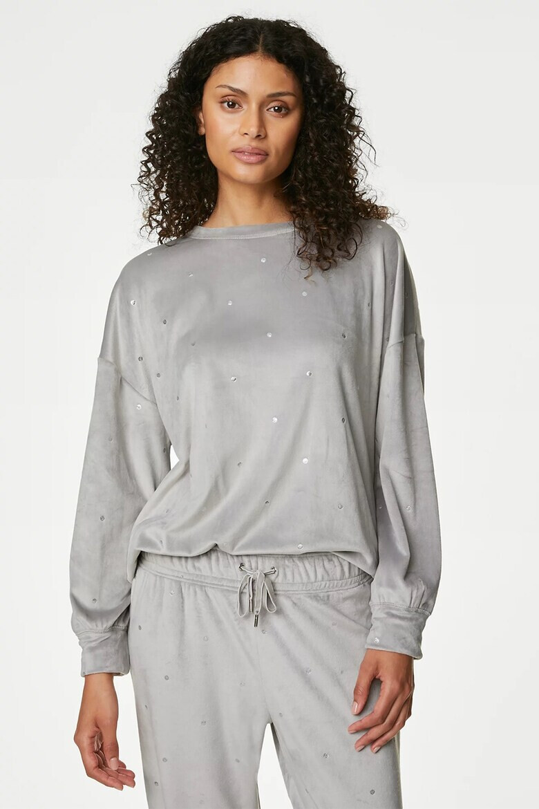 Marks  Spencer Домашен суитшърт Velour с принт - Pepit.bg