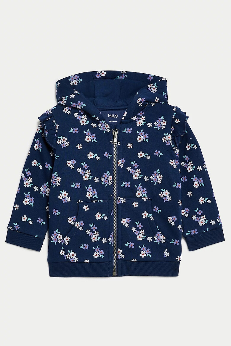 Marks  Spencer Флорално худи с цип - Pepit.bg