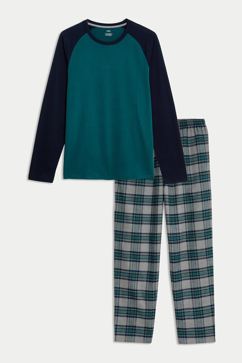 Marks  Spencer Карирана памучна пижама - Pepit.bg
