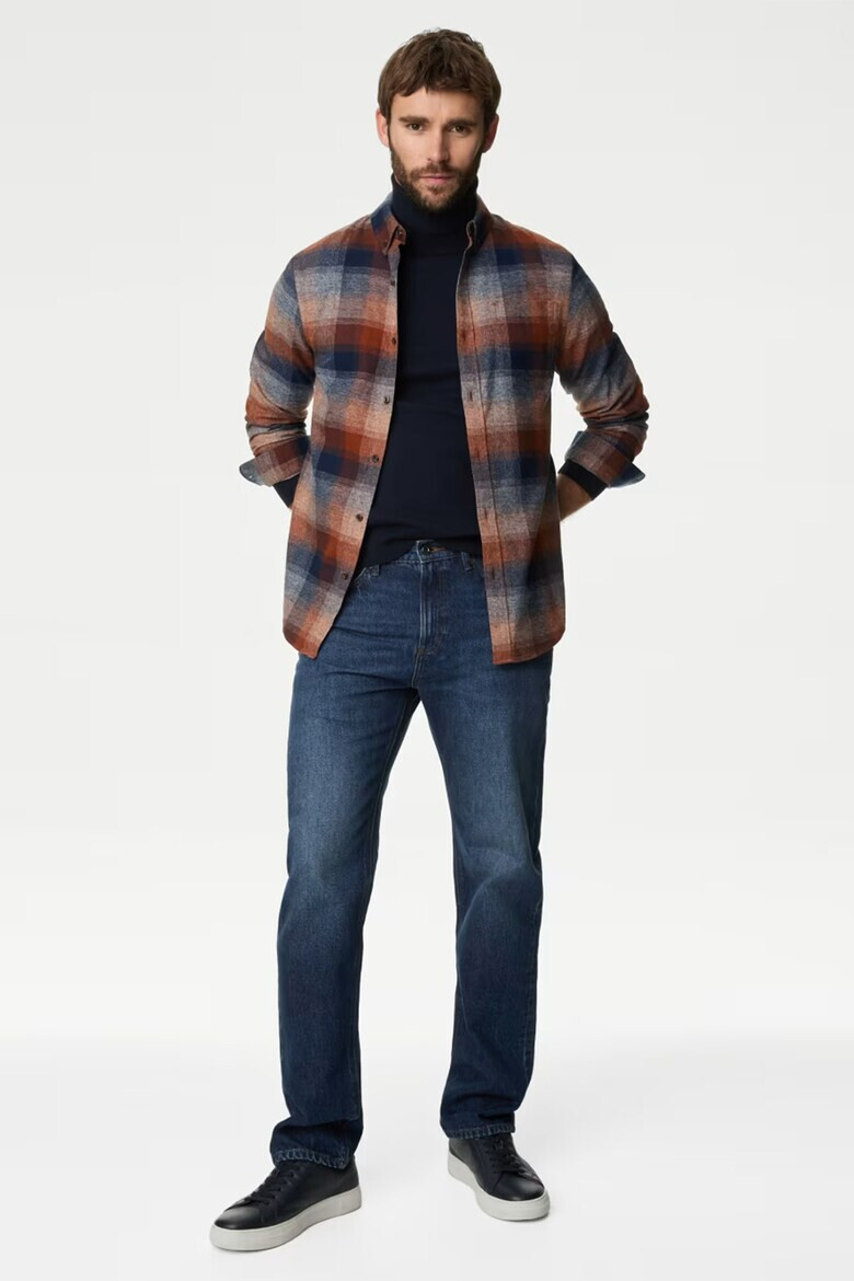 Marks  Spencer Карирана памучна риза - Pepit.bg