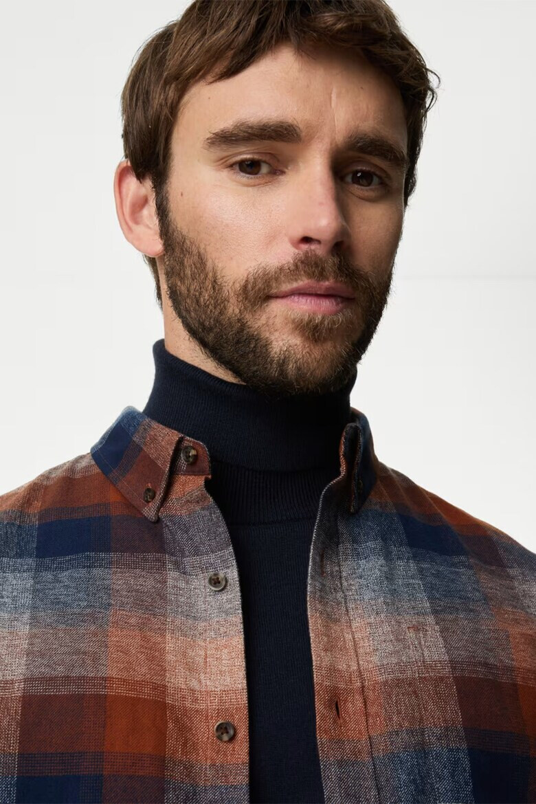 Marks  Spencer Карирана памучна риза - Pepit.bg
