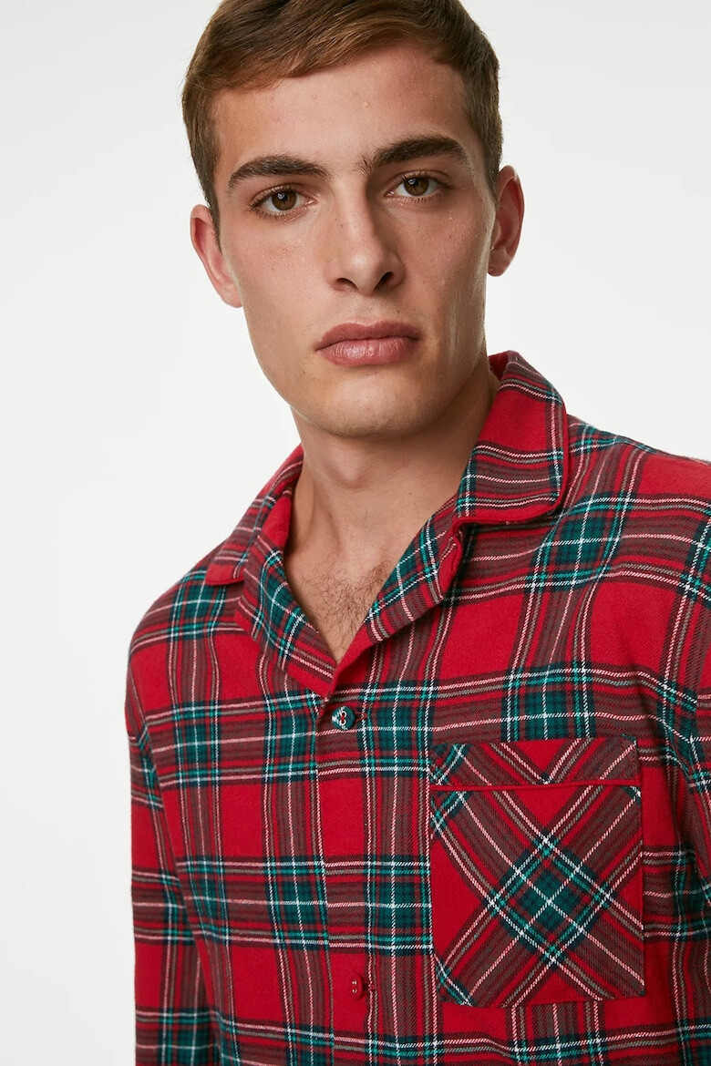 Marks  Spencer Карирана пижама с пришит джоб - Pepit.bg