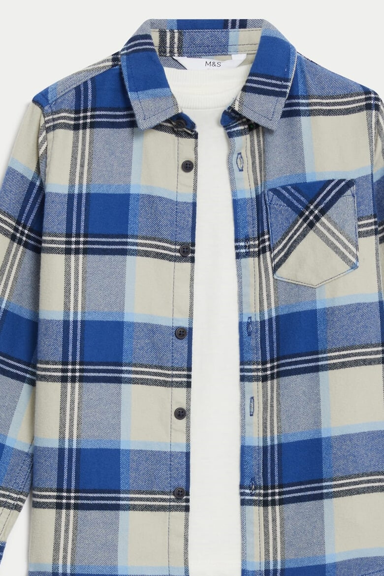 Marks  Spencer Карирана риза и тениска - Pepit.bg