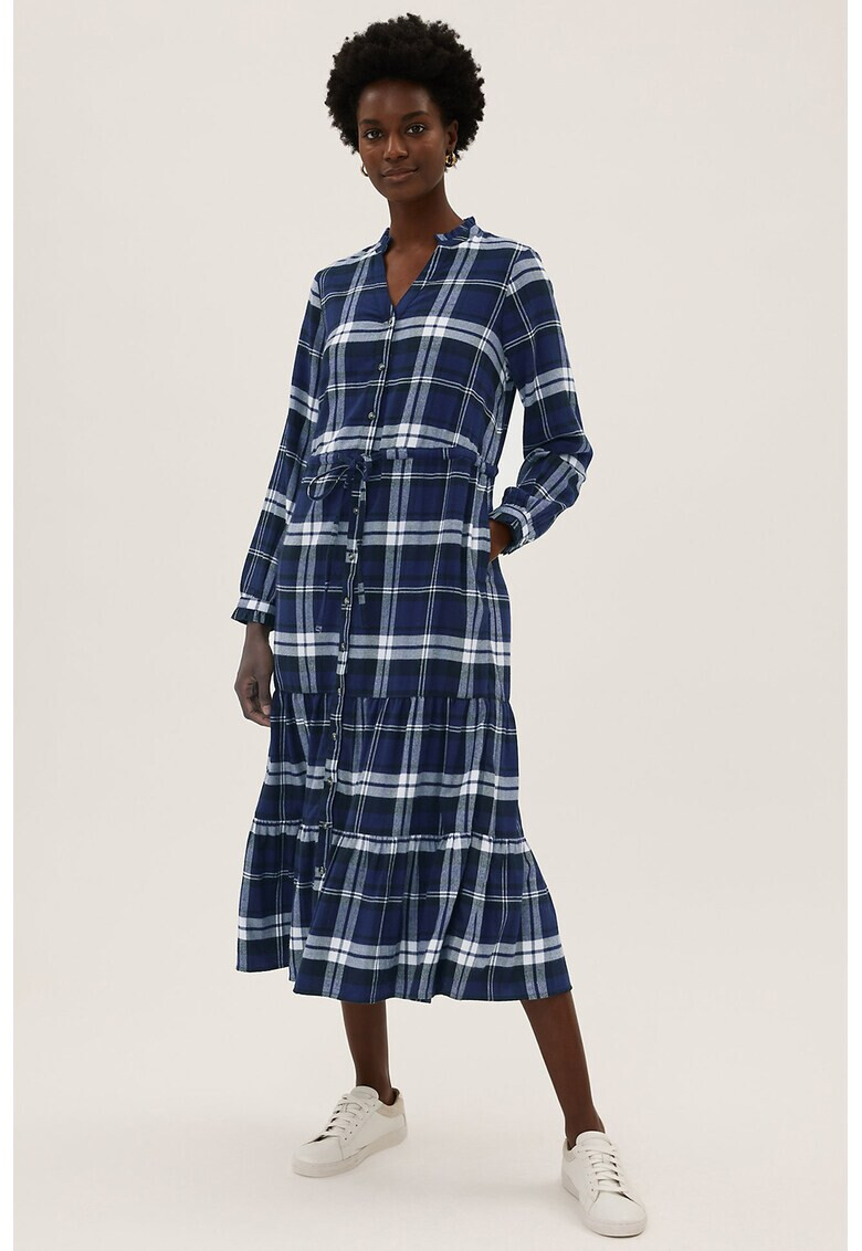 Marks & Spencer Карирана рокля с колан - Pepit.bg
