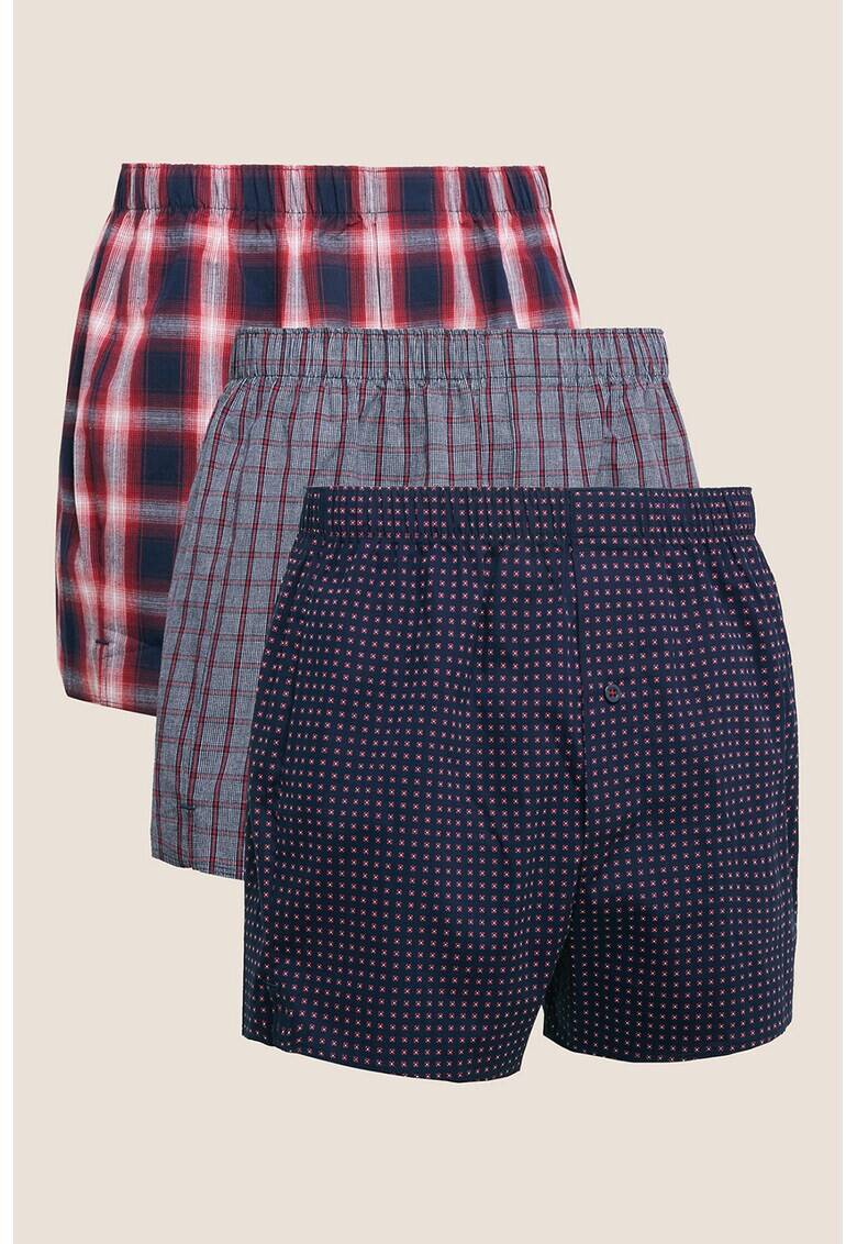 Marks & Spencer Карирани памучни боксерки - 3 чифта - Pepit.bg
