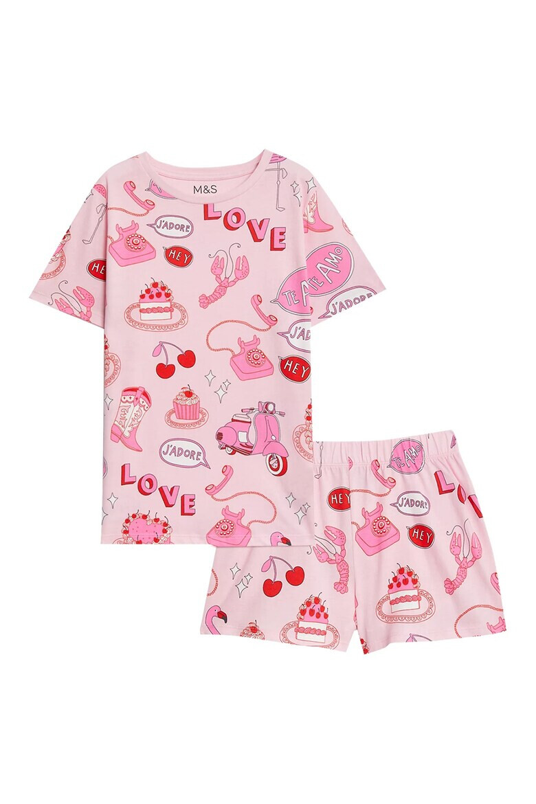 Marks & Spencer Къса пижама с фигурална шарка - Pepit.bg