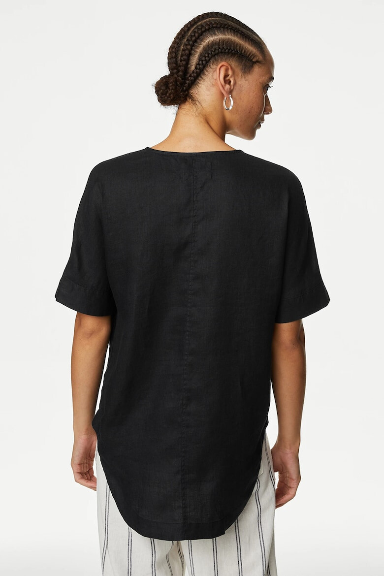 Marks  Spencer Ленена блуза с шпиц - Pepit.bg