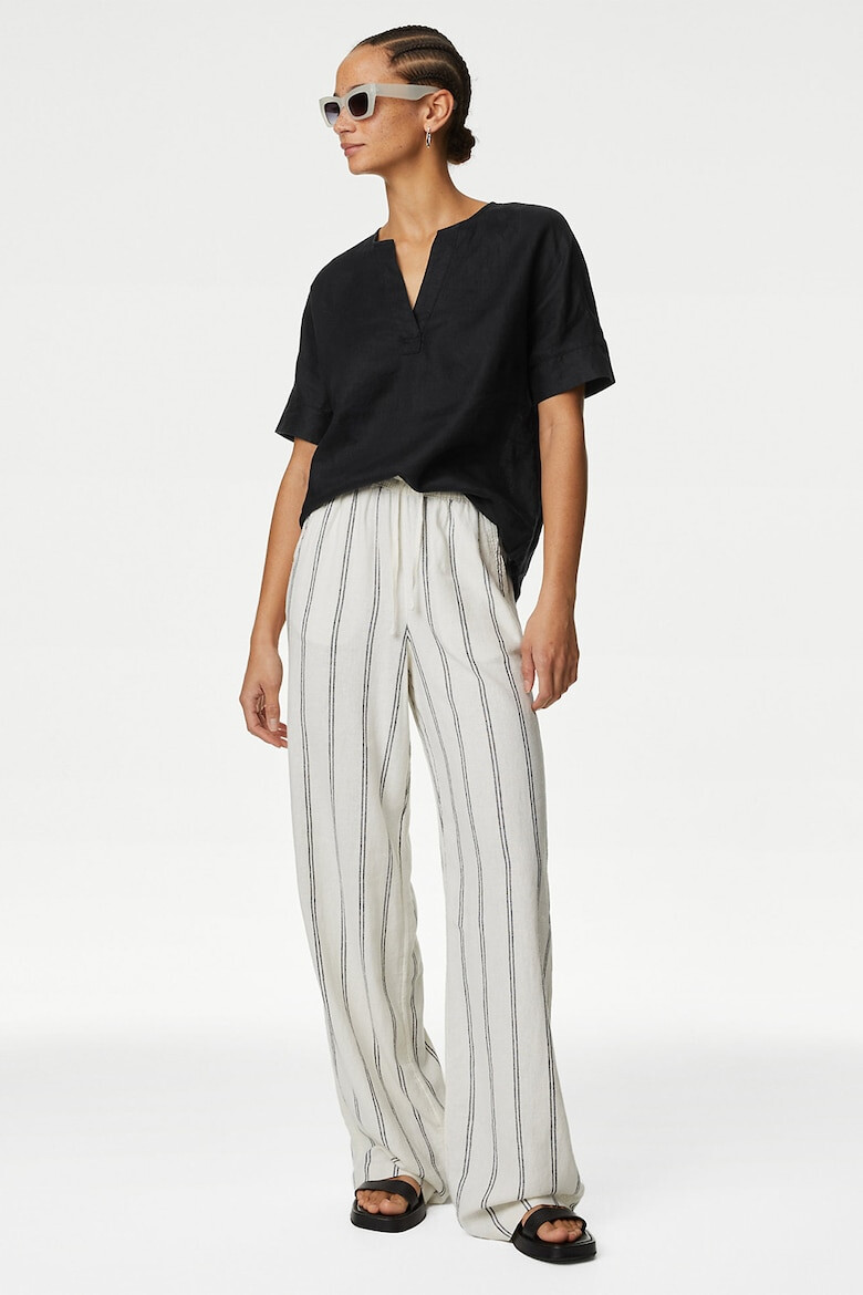 Marks  Spencer Ленена блуза с шпиц - Pepit.bg