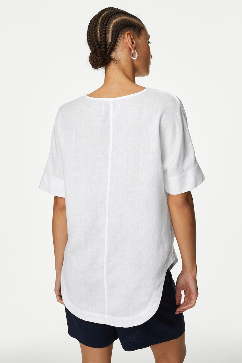 Marks  Spencer Ленена блуза с шпиц - Pepit.bg