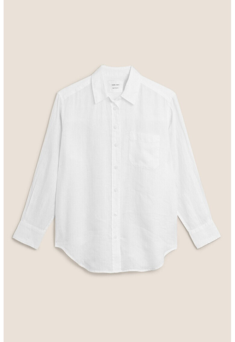 Marks & Spencer Ленена риза с джоб на гърдите - Pepit.bg