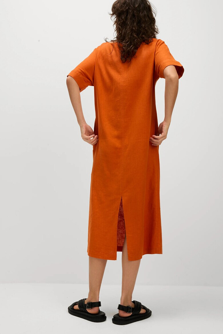 Marks  Spencer Миди шпиц рокля с лен - Pepit.bg