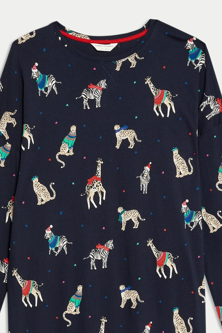 Marks  Spencer Памучна нощница с принт - Pepit.bg