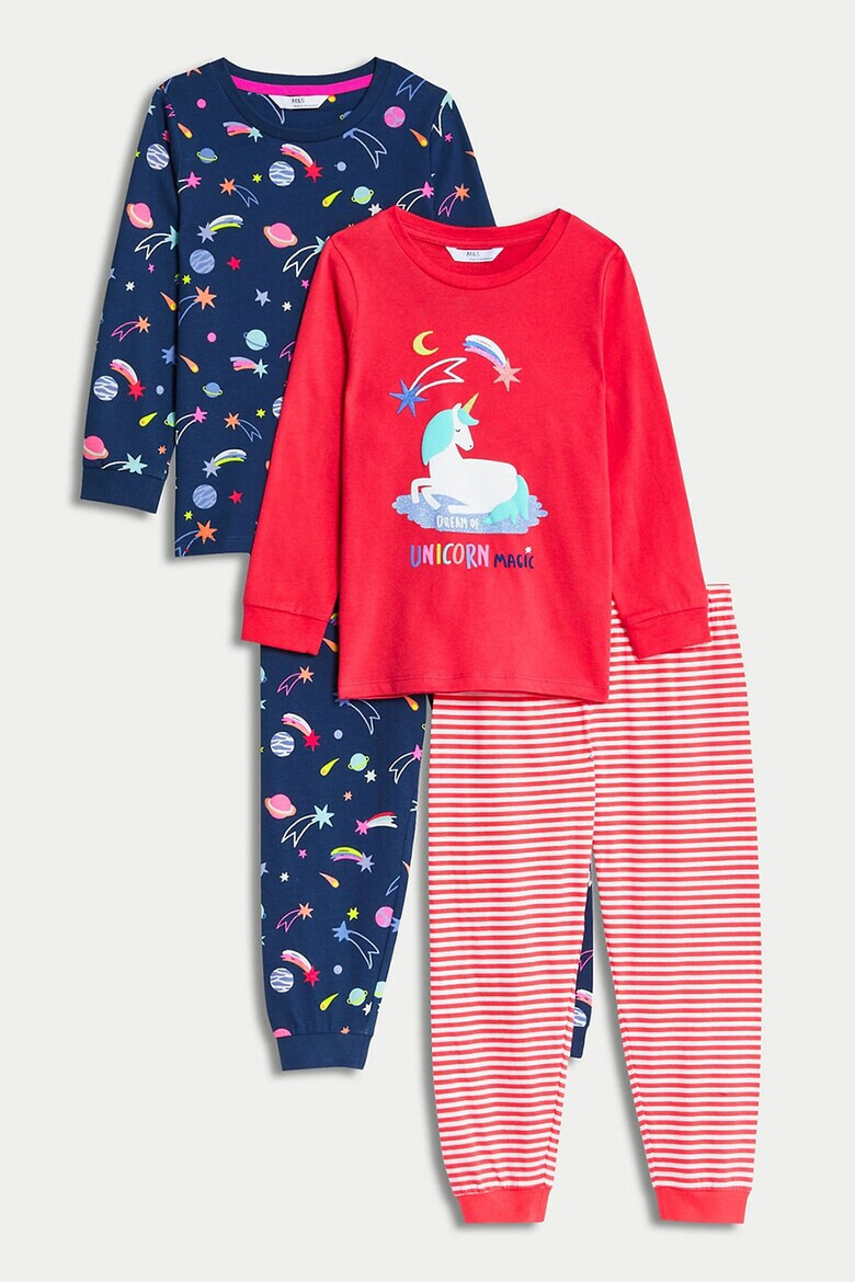 Marks  Spencer Памучна пижама 2 чифта - Pepit.bg