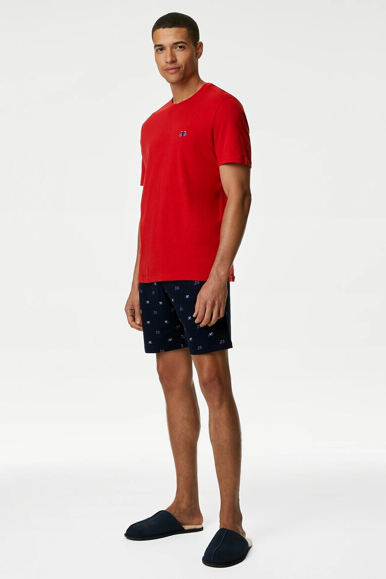 Marks  Spencer Памучна пижама с принт - Pepit.bg