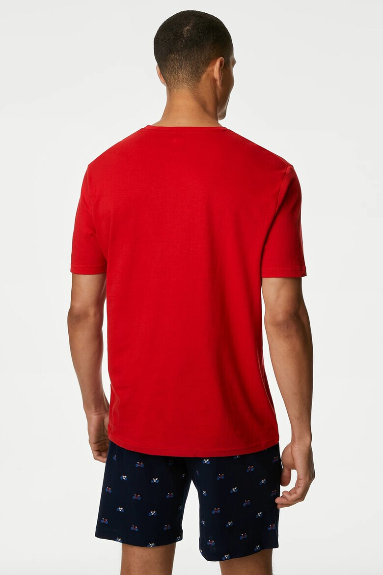 Marks  Spencer Памучна пижама с принт - Pepit.bg