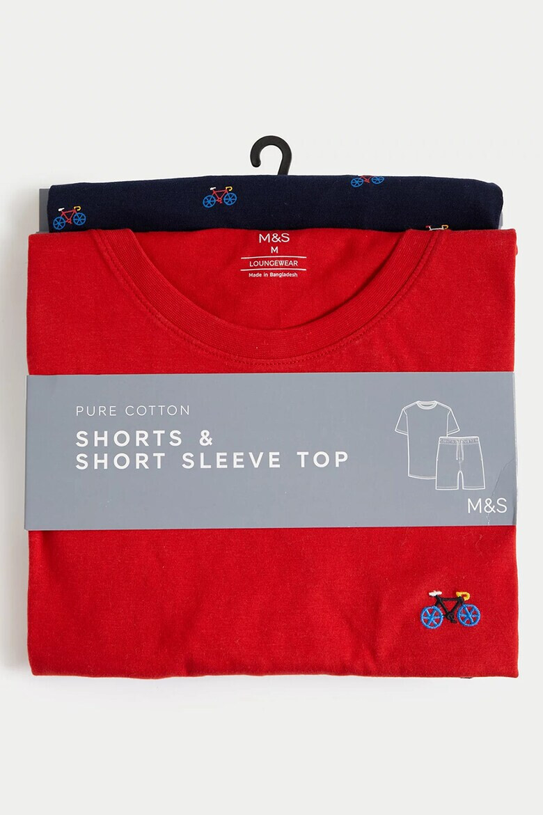 Marks  Spencer Памучна пижама с принт - Pepit.bg