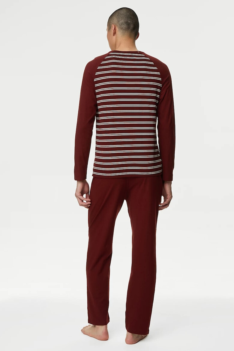Marks  Spencer Памучна пижама с райе - Pepit.bg