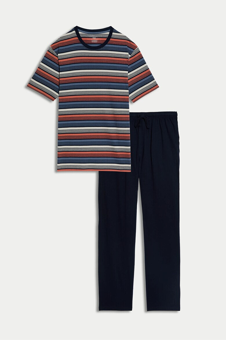Marks  Spencer Памучна пижама с райе - Pepit.bg