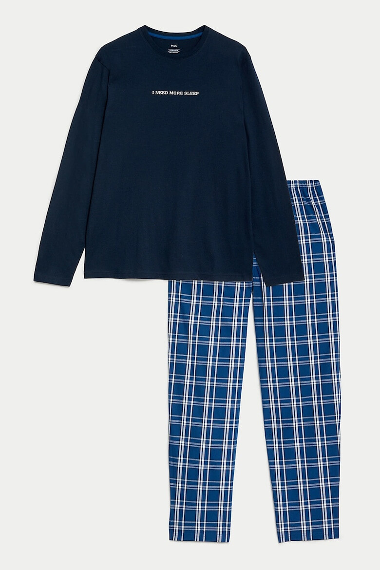 Marks  Spencer Памучна пижама с шарки - Pepit.bg