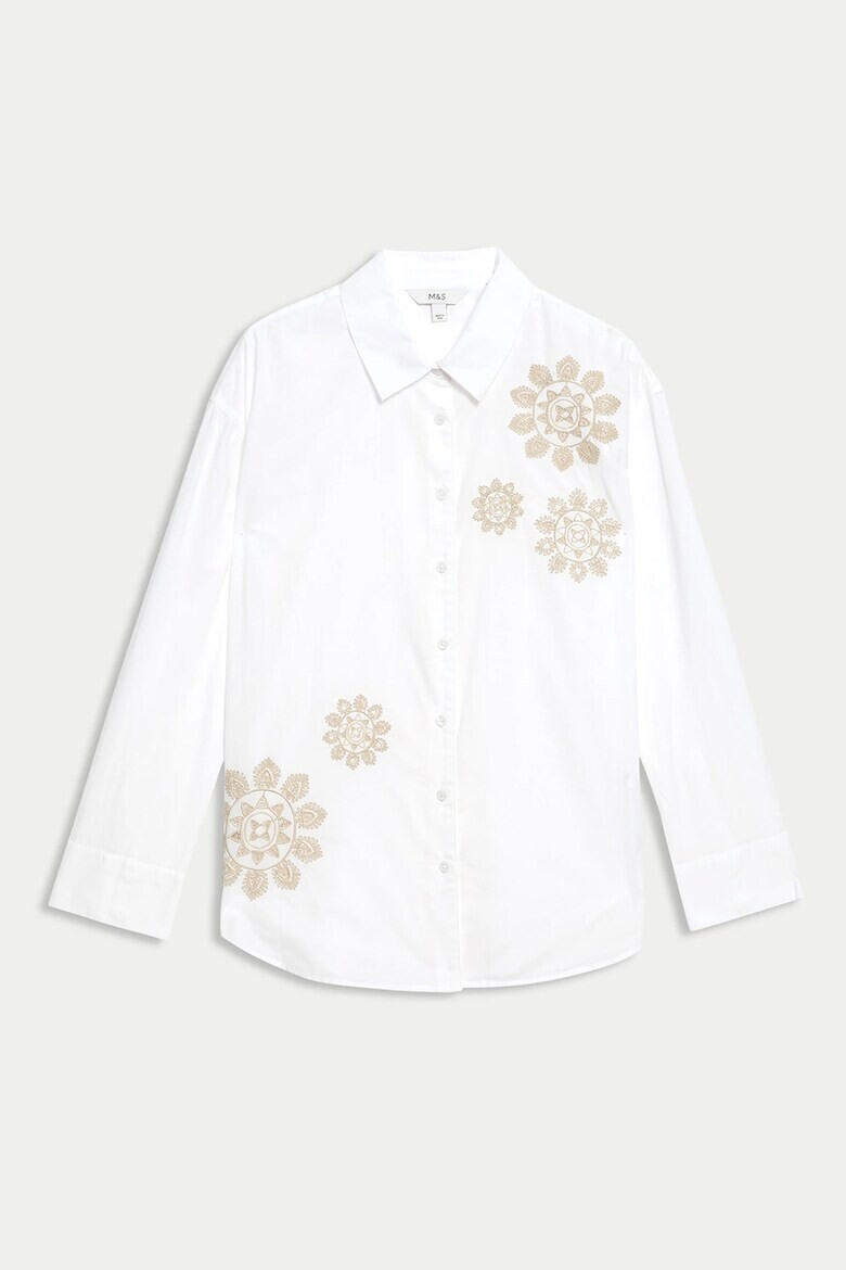 Marks  Spencer Памучна риза Embroidered с бродерии - Pepit.bg