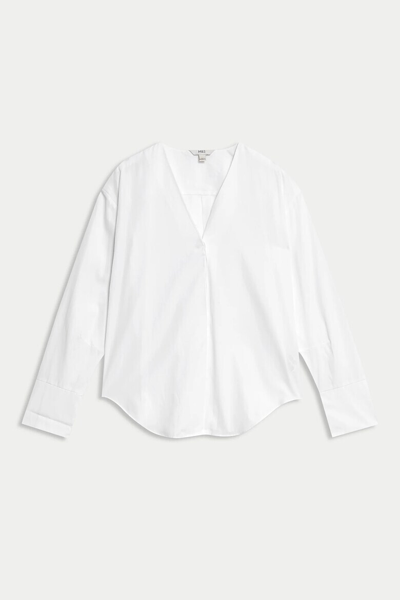 Marks  Spencer Памучна риза с шпиц - Pepit.bg