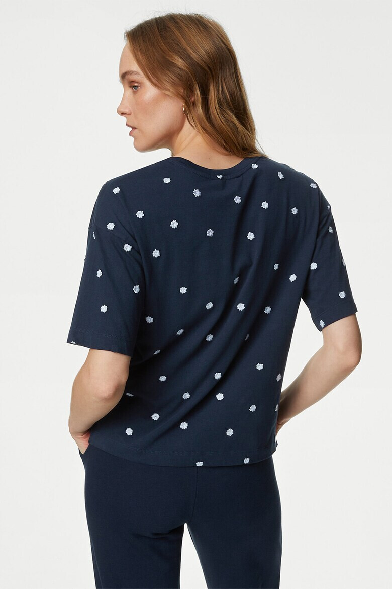 Marks  Spencer Памучна тениска с бродерия - Pepit.bg