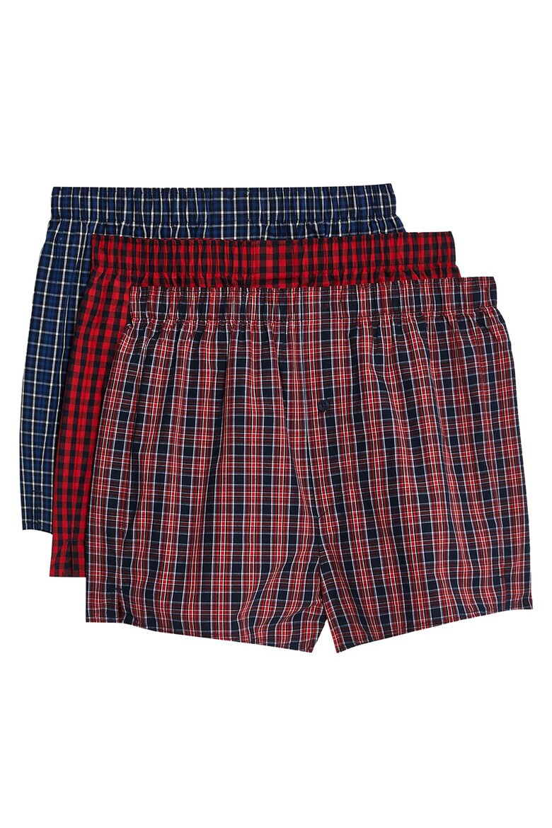 Marks  Spencer Памучни карирани боксерки 3 чифта - Pepit.bg